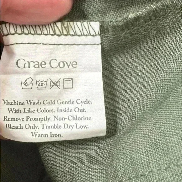 Grae Cove Linen Blend Pants Size XL Cropped Lagenlook TikTok Viral Blogger - Picture 10 of 16